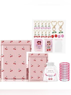 80 pc Cherry Themed Seller Shipping Bundle: Bubble Mailers Thank You Cards Gifts